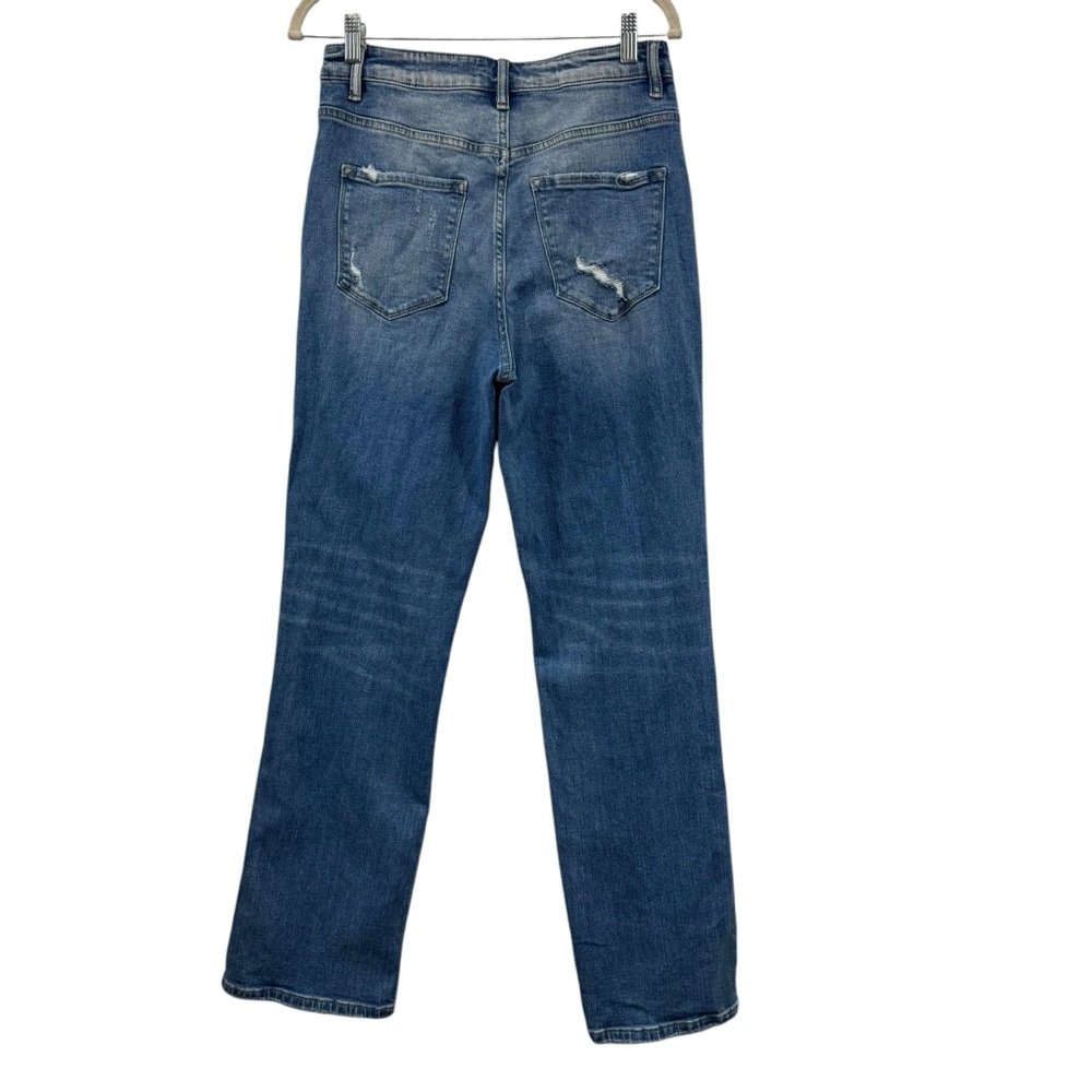Flying Monkey Jeans Distressed High Rise Medium Wash Straight Leg Size 29 X 32 - Picture 2 of 11